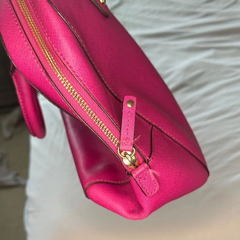 Michael Kors Jet Set Travel Dome Satchel - Raspberry Saffiano Leather - Picture 8 of 8